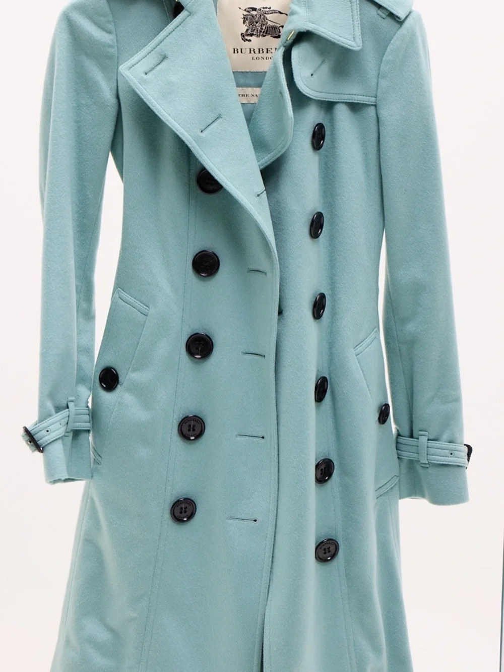 Burberry Soft Blue Cashmere Sandringham Coat - Picture 3 of 10